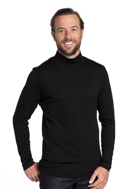 Black Bm Merino Polo Neck