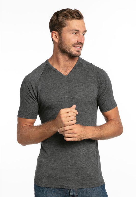 Charcoal Bm Merino Short Sleeve Top
