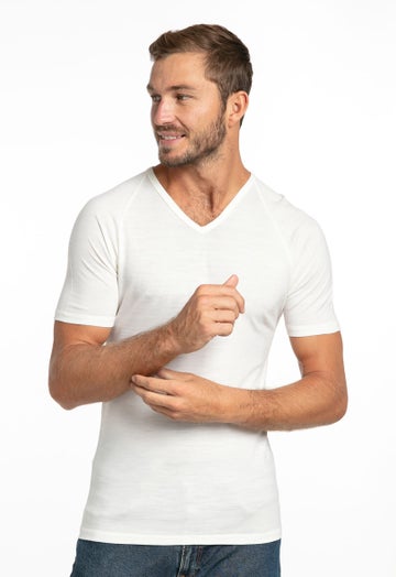 White Bm Merino Short Sleeve Top