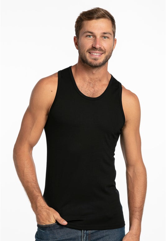 Black Bm Merino Singlet