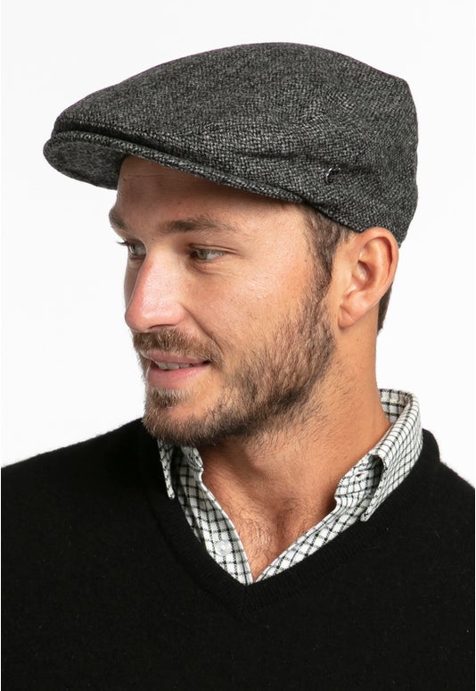 Black Donegal Tweed Cheesecutter