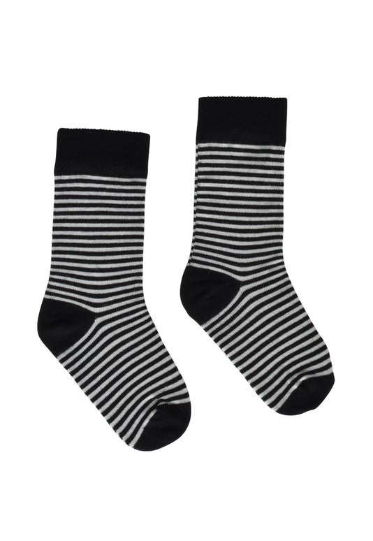 Black Infant Striped Merino Socks