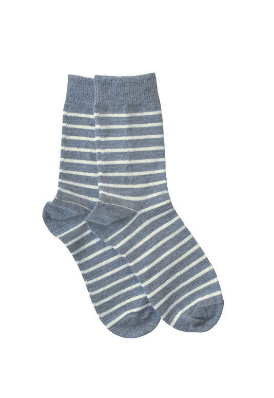 Grey Childrens Fine Stripe Socks