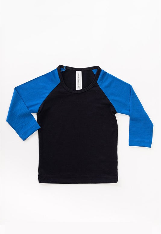 Blk/blue Kid Merino L/s Allsorts