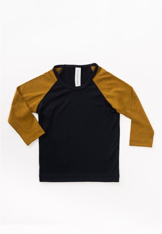 Blk/gold Kid Merino L/s Allsorts