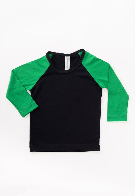 Blk/green Kid Merino L/s Allsorts