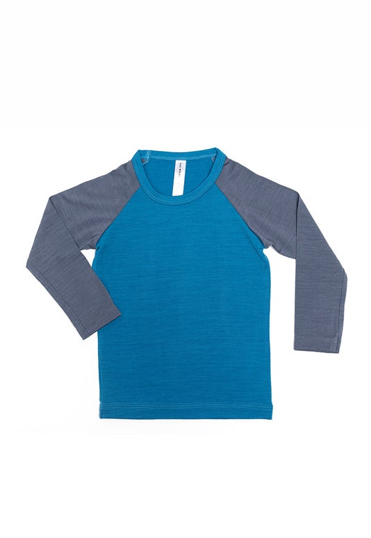 Blue/grey Kid Merino L/s Allsorts