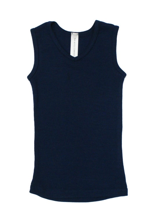 Navy Kids Merino Singlets