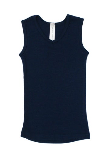Navy Kids Merino Singlets