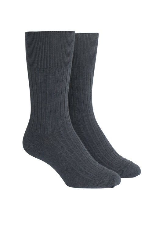 Grey Merino Rib Health Sock