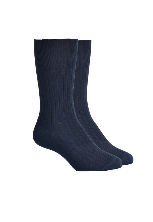 Navy Merino Rib Health Sock