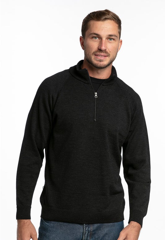 Charcoal Merino 1/4 Zip Sweater