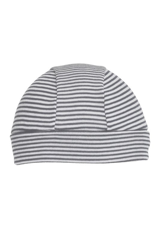 Grey Stripe Merino Babies Beanie