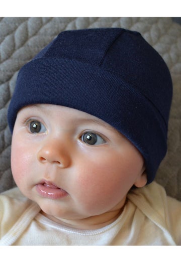 Navy Merino Babies Beanie