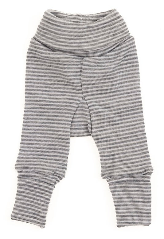 Grey Stripe Merino Babies Leggings