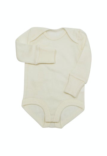 Ivory Merino Baby Long Sleeve Bodysuit