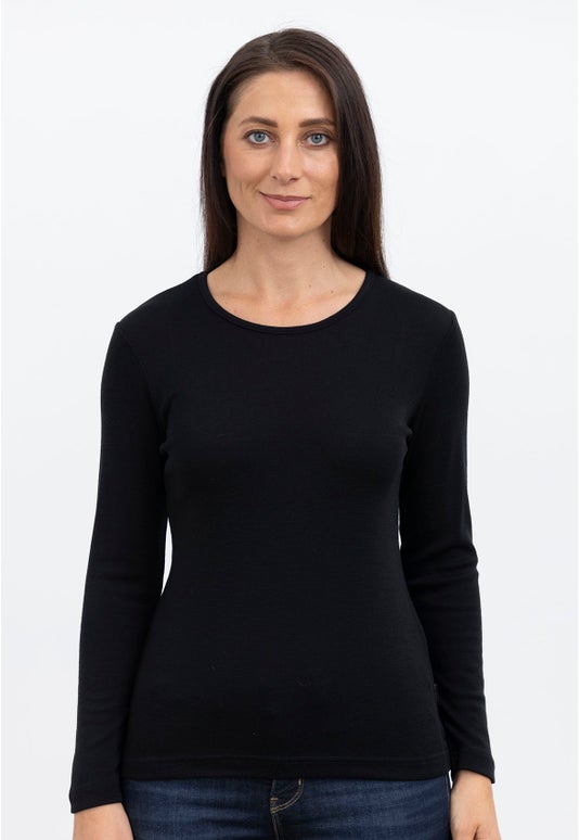 Black Merino Bay Road Crew Neck