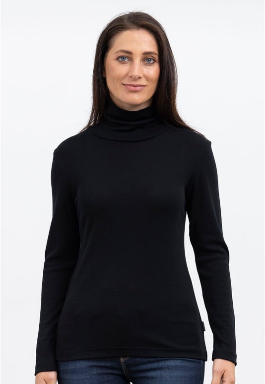 Black Merino Bay Road Polo Neck