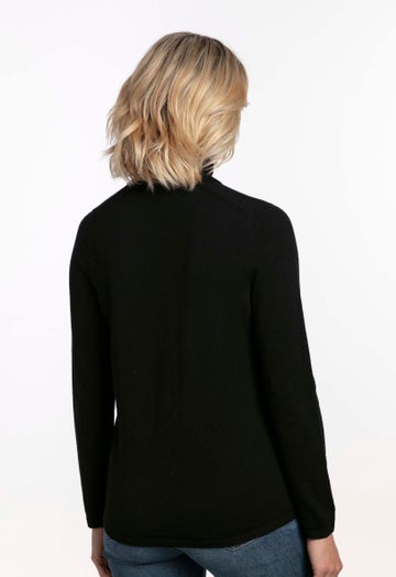 Black Merino Classic Polo Neck Sweater