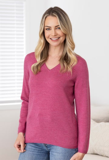Azalea Merino Classic V Neck