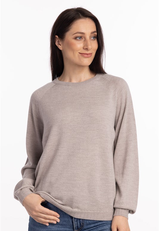 Sand Merino Crew Neck Raglan
