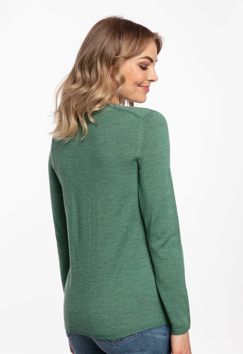 Green Tea Merino Crew Sweater The Wool Company