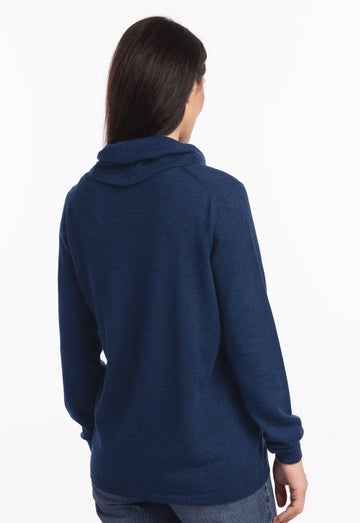 Midnight Merino Drape Neck Sweater