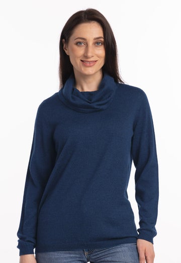 Midnight Merino Drape Neck Sweater