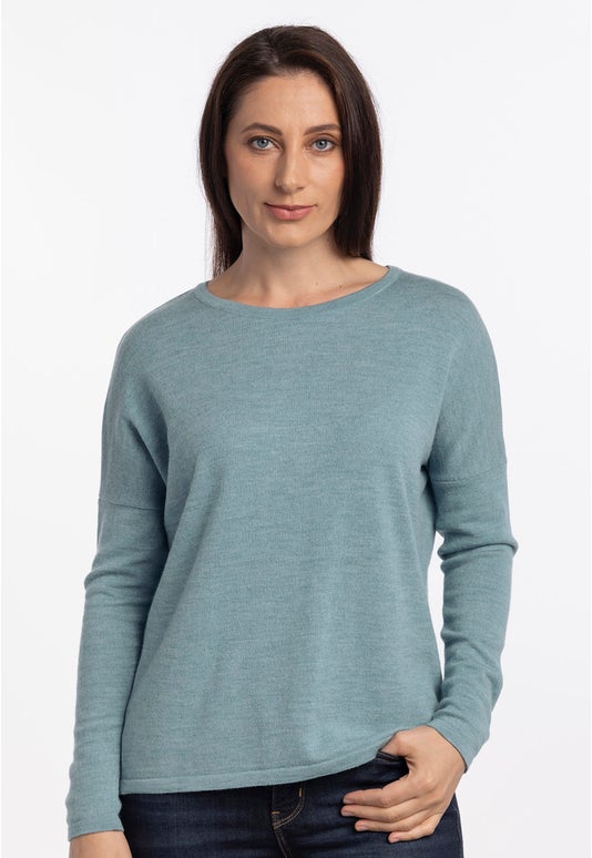 Spearmint Merino Drop Shoulder Sweater