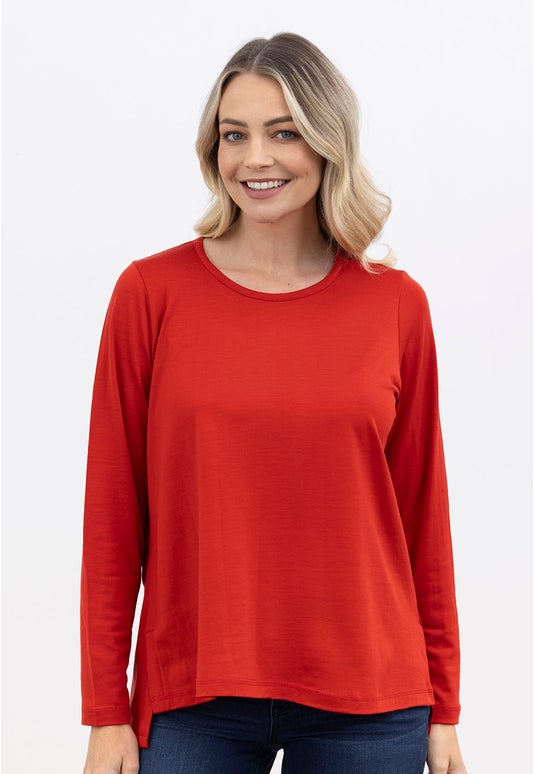 Burnt Red Merino Ezi Fit Tee