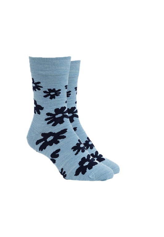 Seafoam Merino Flower Power Sock