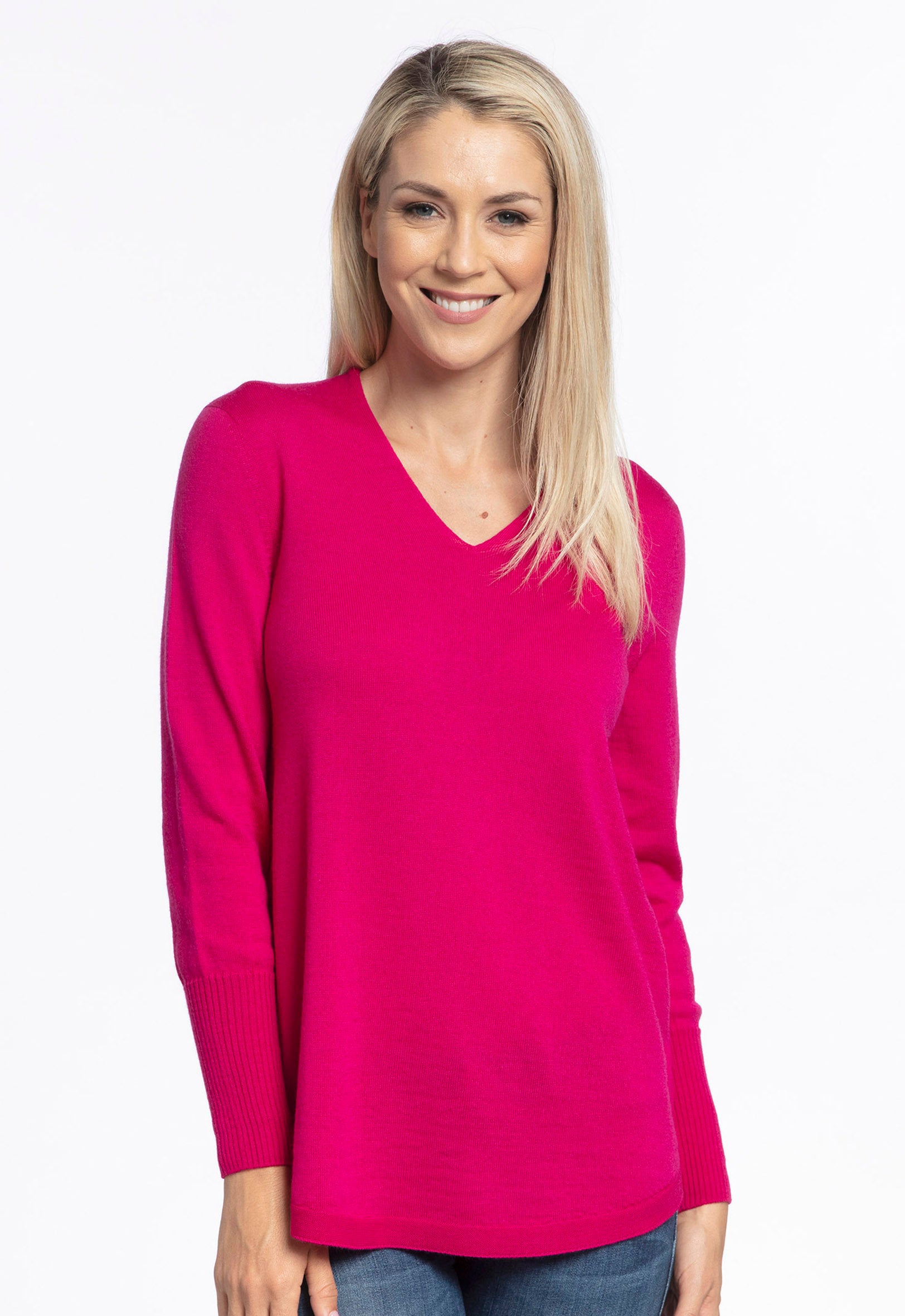 Merino High V Neck Sweater