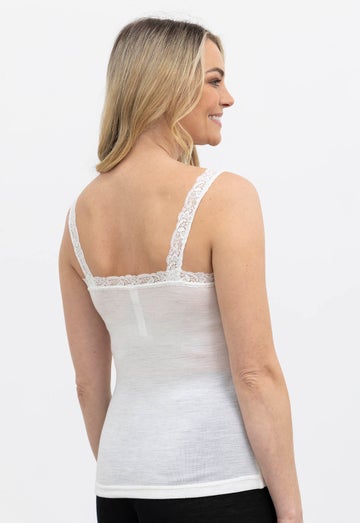 Ivory Merino Lace V Cami