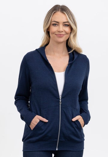 Merino Leisure Hoodie Midnight The Wool Company