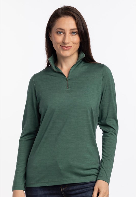 Pine Merino Lightweight Polo 1/4 Zip