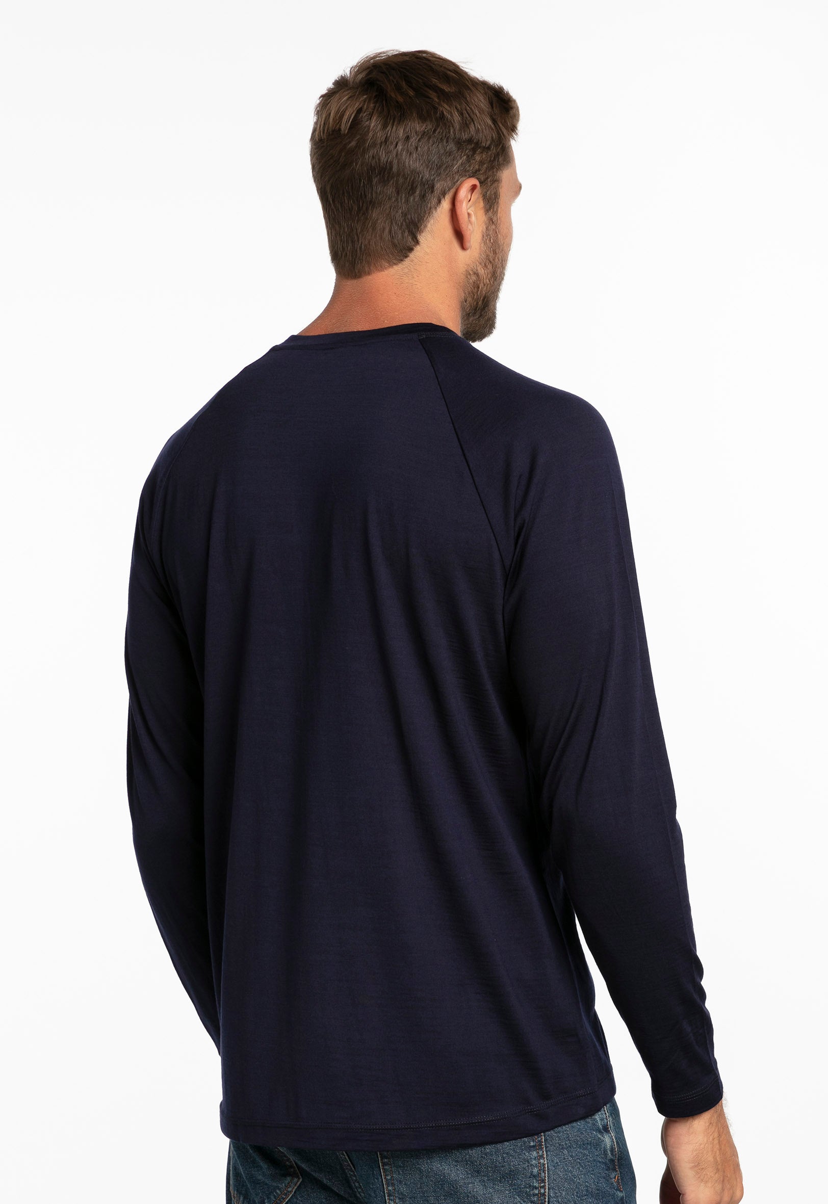 Merino Long Sleeve Crew Navy | The Wool Company
