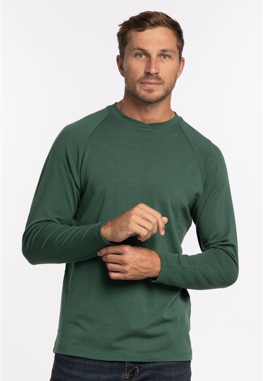 Pine Merino Long Sleeve Crew