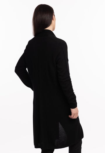 Black Merino Longline Cardigan