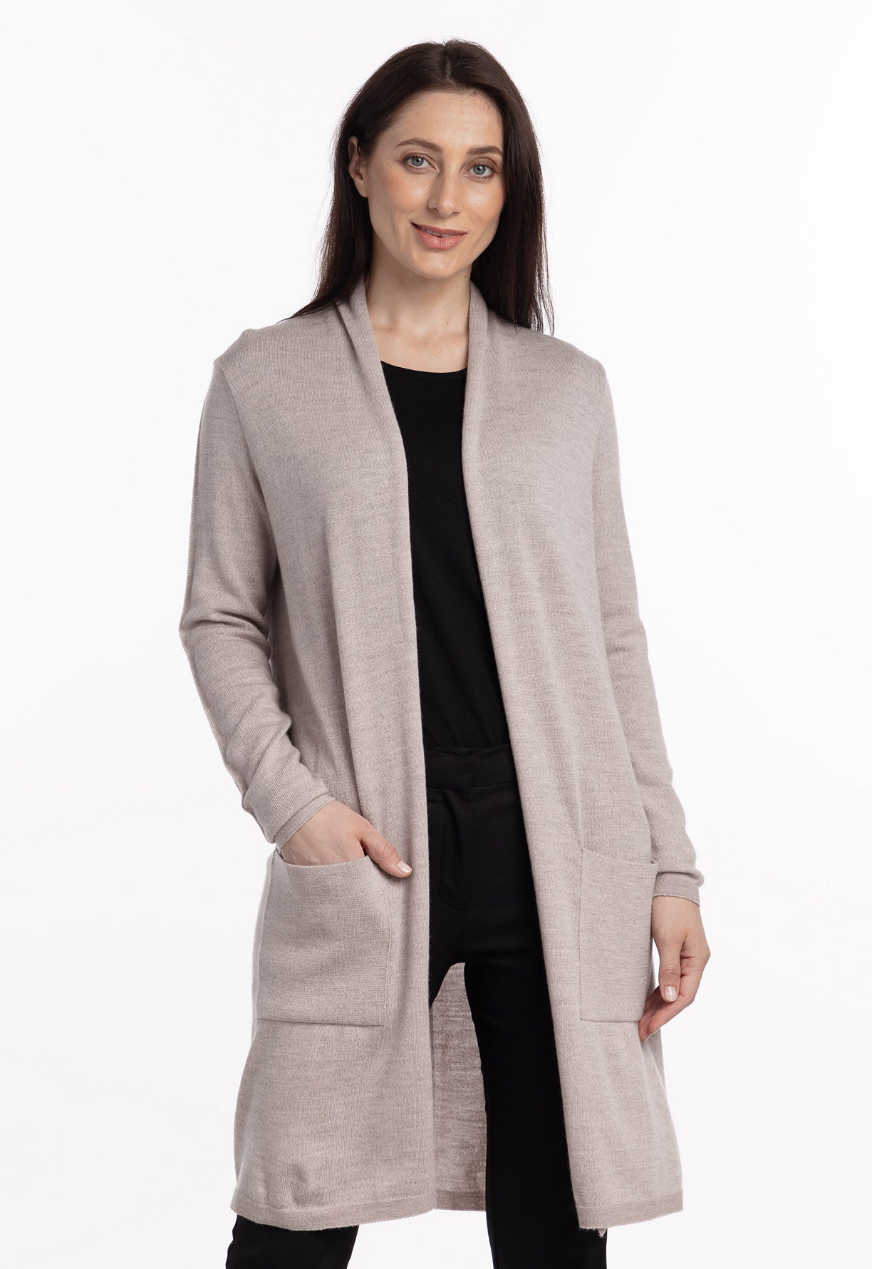 Longline wool cardigan on sale