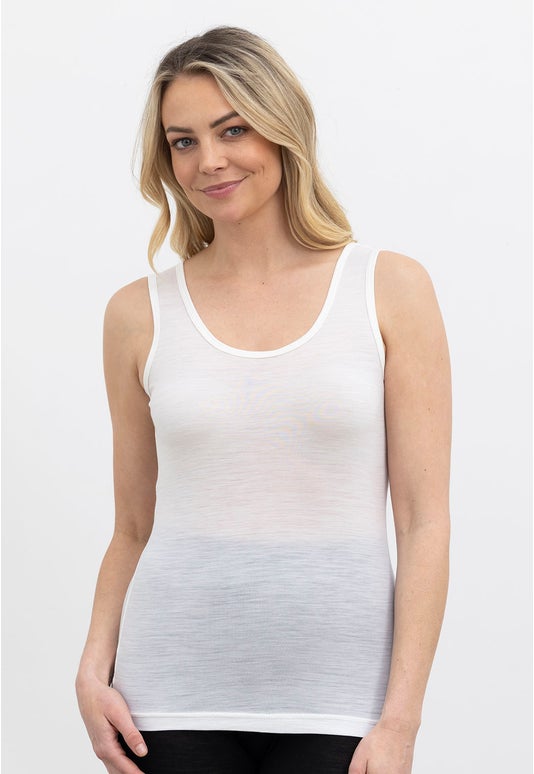 Ivory Merino Luxury Reversible Singlet
