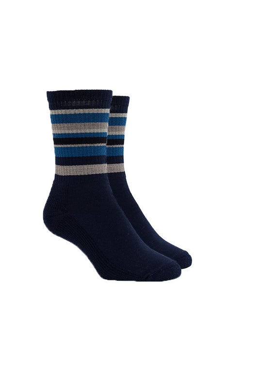 Navy Merino Milan Stripe Sock