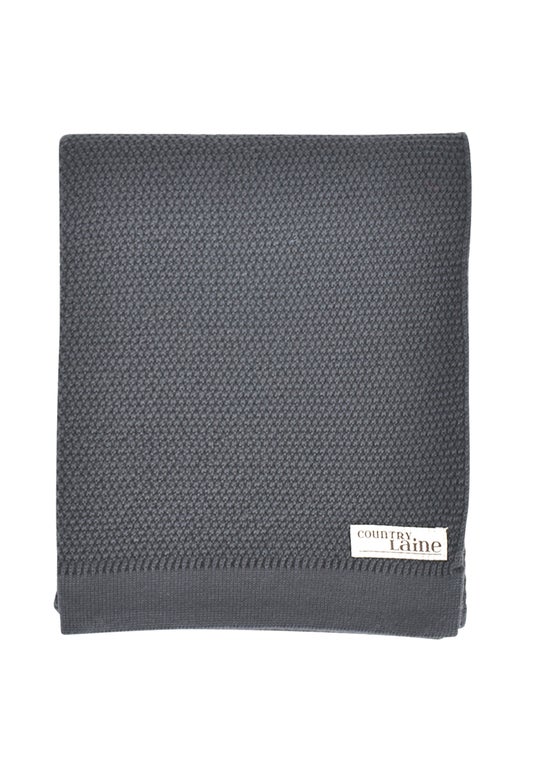 Granite Merino Moss Stitch Baby Blanket
