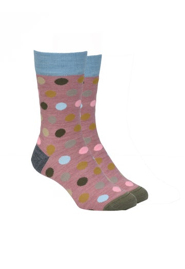 Dusty Pink Merino Multi Spot Sock