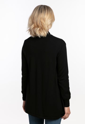 Black Merino Open Front Jacket
