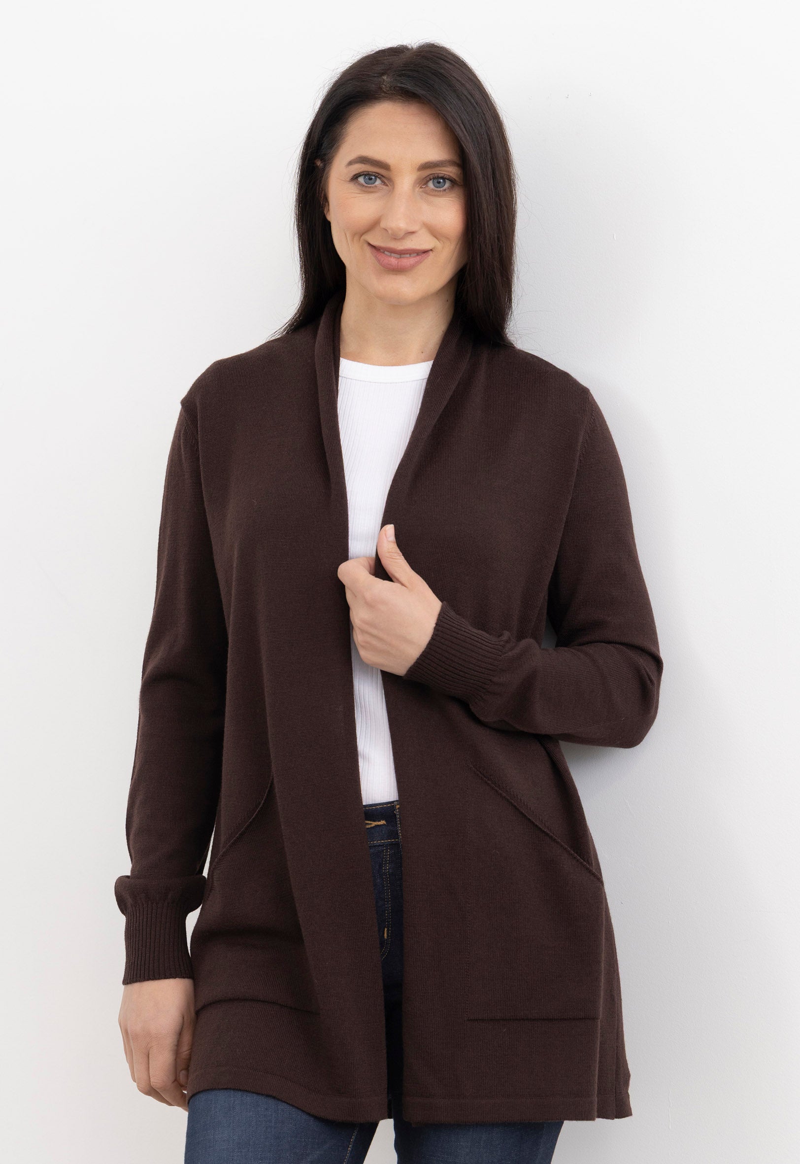 Merino Open Front Jacket Raspberry Crush | The Wool Company