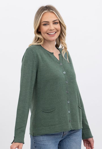 Fern Merino Open Neck Cardi