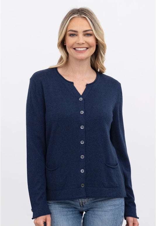 Midnight Merino Open Neck Cardi