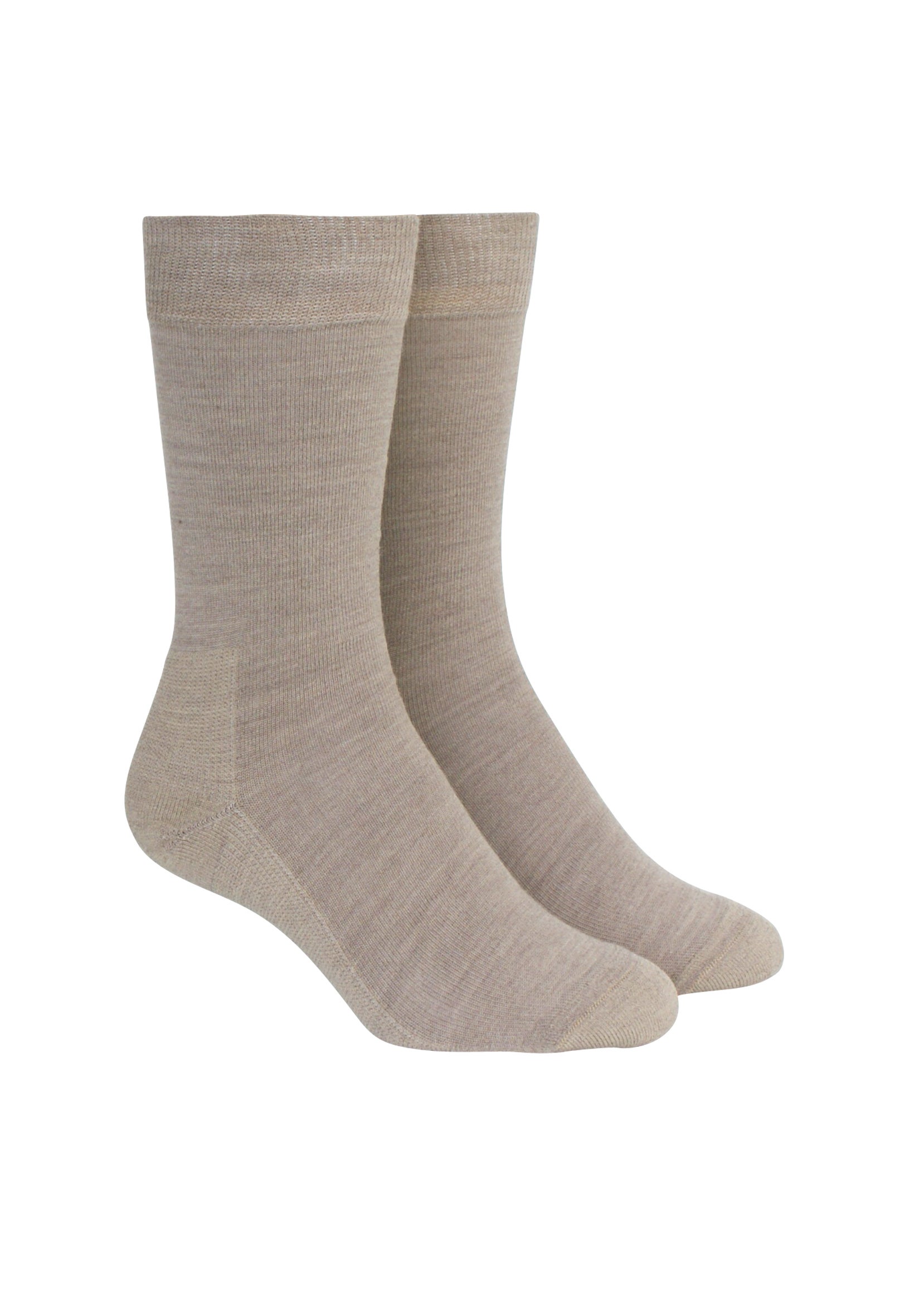 Merino Plain Cushioned Sock Beige Menswear The Wool Company