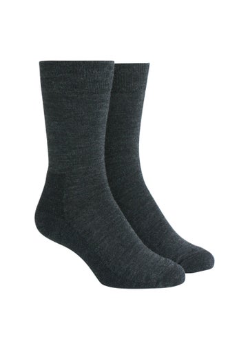 Charcoal Merino Plain Cushion Sole Sock