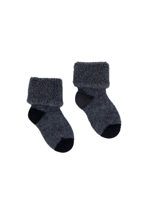 Charcoal Merino Possum Baby Socks